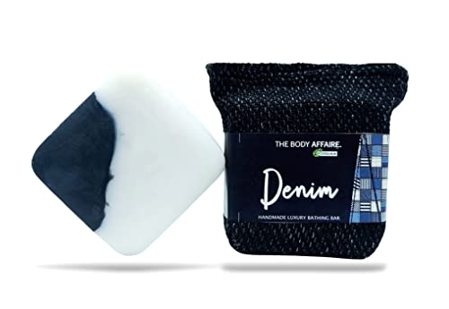 FORGANIK Handmade Soap by The Body Affaire - 125g Natural Denim Scented Bar Soap for Men & Women - Perfect for Daily Skincare, Gift Sets & Spa Relaxation