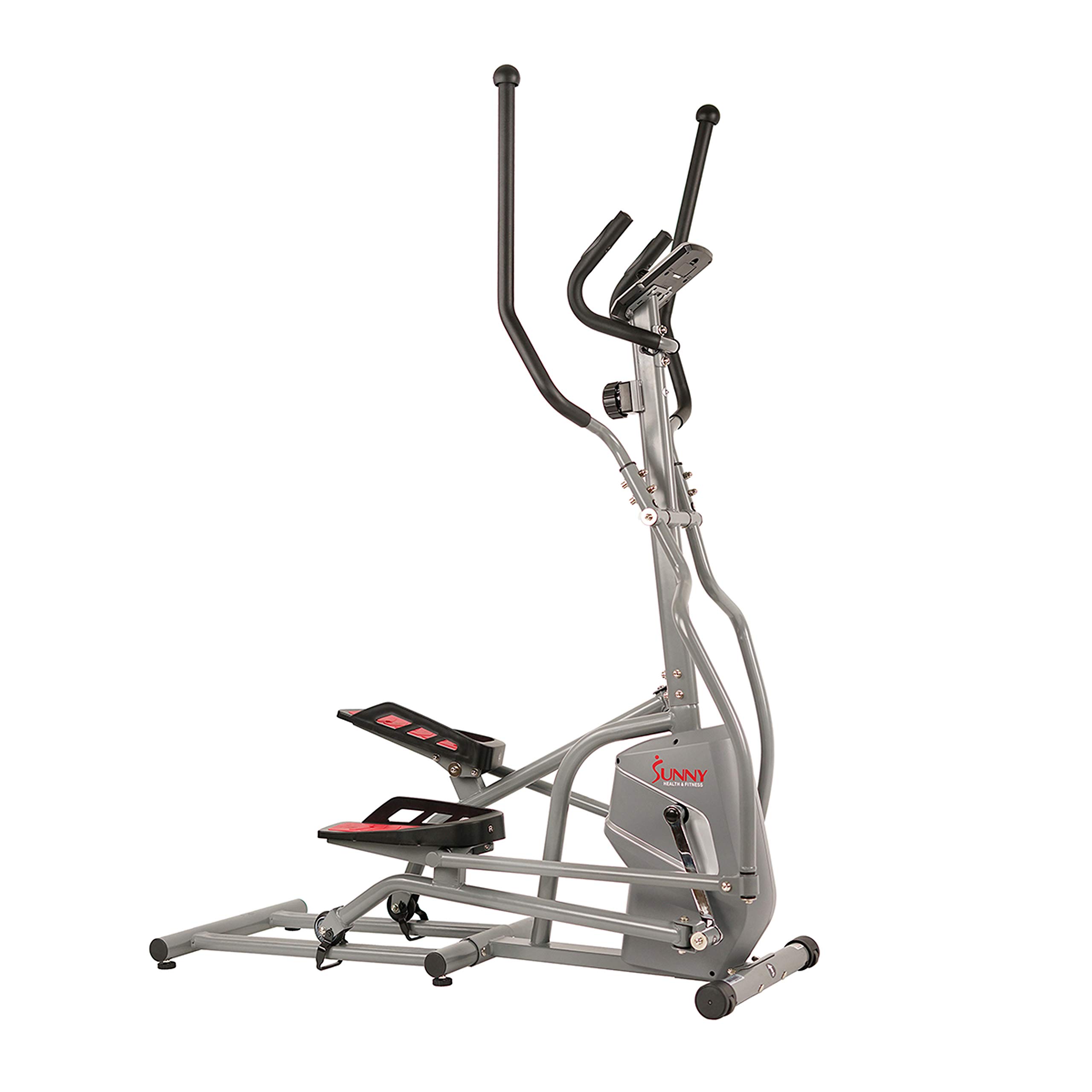 Sunny Health & Fitness Magnetic Elliptical Trainer Machine - Low Impact Cardio Workout Equipment with Tablet Holder & LCD Display | Perfect for Home Gym, Weight Loss & Full Body Exercise