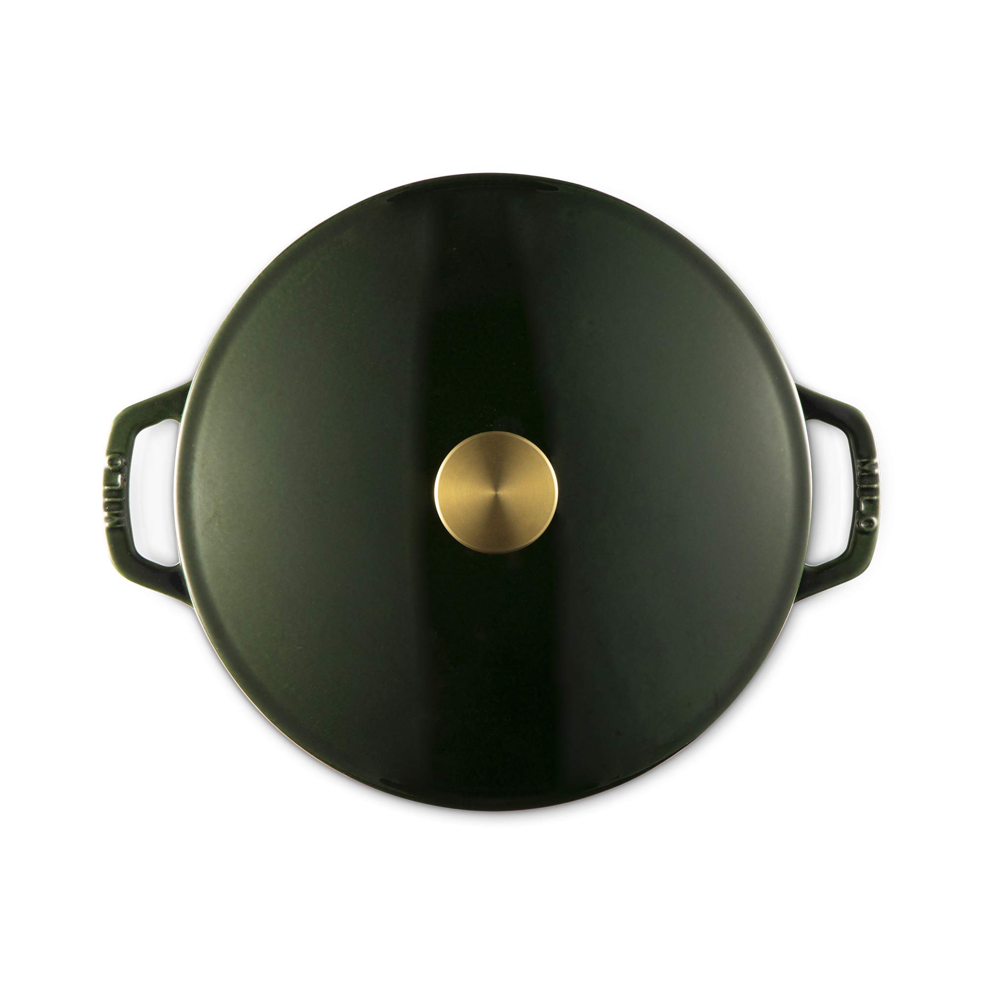 Premium 5.5-Quart Enameled Cast Iron Dutch Oven with Lid - Kana Milo Enamel Coated Casserole Pot | Oven & Dishwasher Safe | Emerald Green with Gold Knob | Perfect for Braising, Stewing & Baking Bread