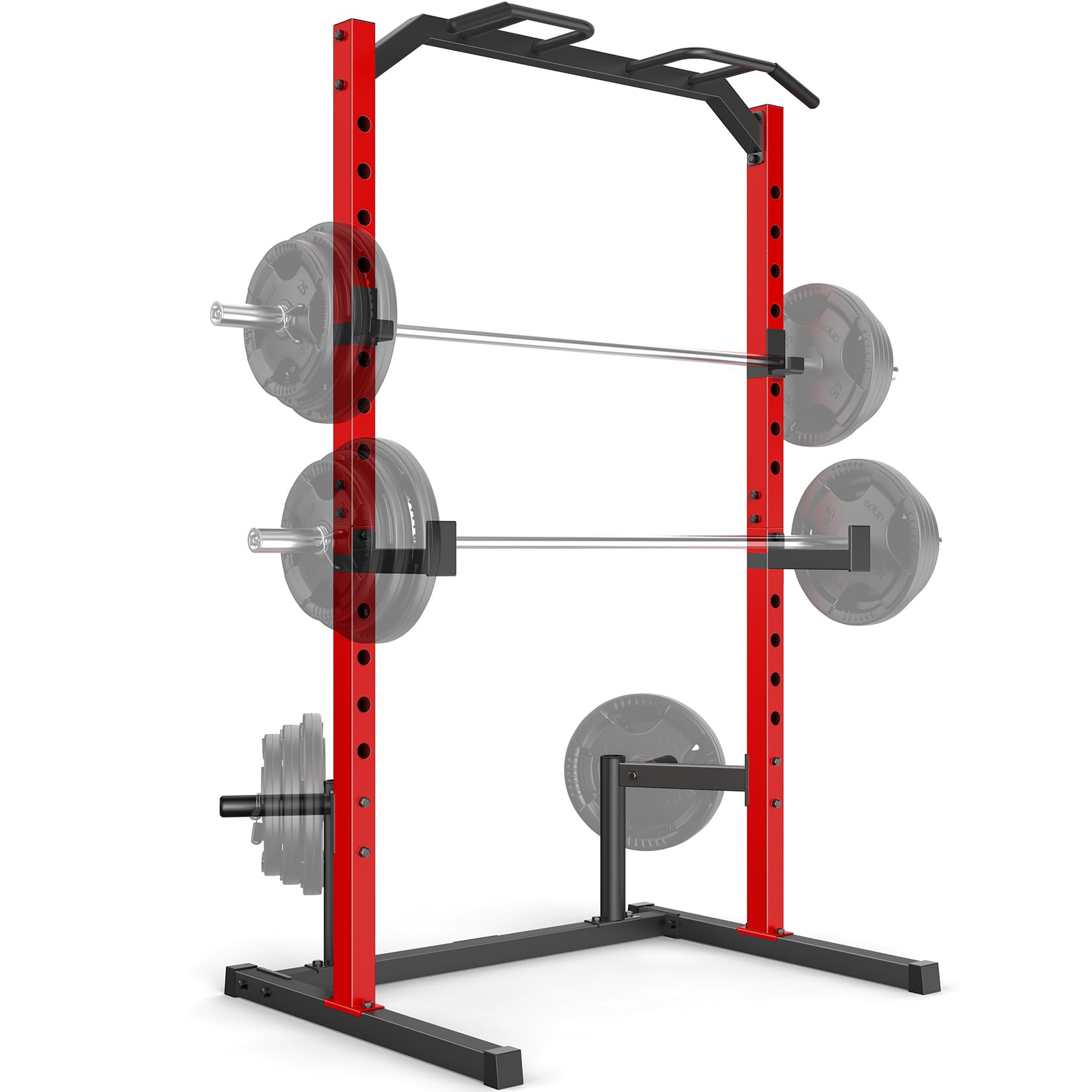 OPPSDECOR 800LBS Adjustable Power Rack - Multi-Functional Squat Rack Cage with Pull-Up Bar, J-Hooks & Barbell Holders for Home Gym - Perfect for Strength Training, Weightlifting & CrossFit Workouts