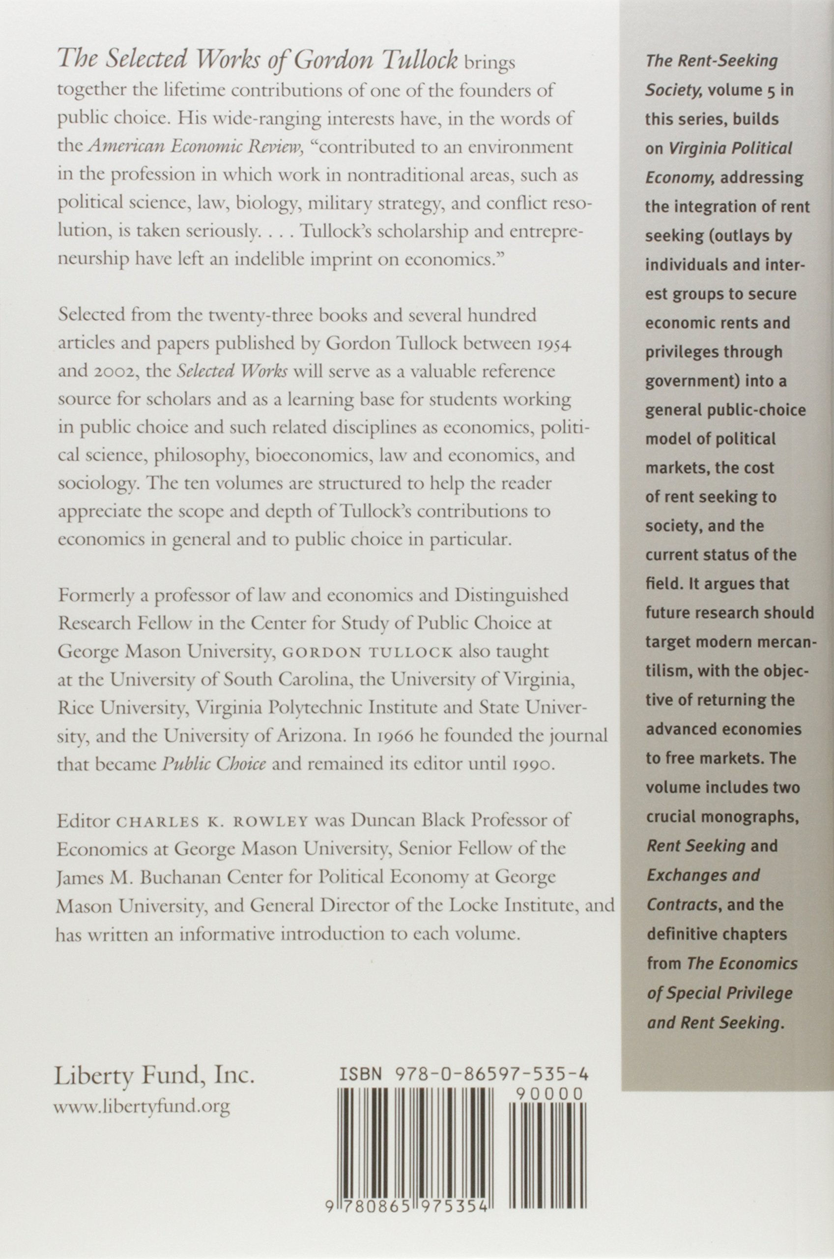 The Rent-Seeking Society by Gordon Tullock | Political Economy Book | Academic Research & Policy Analysis | Perfect for Economics Students & Political Science Scholars