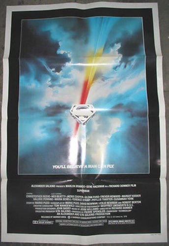 Original Christopher Reeve SUPERMAN Movie Poster - Vintage U.S. One-Sheet Film Collectible for Home Theater & Man Cave Decor