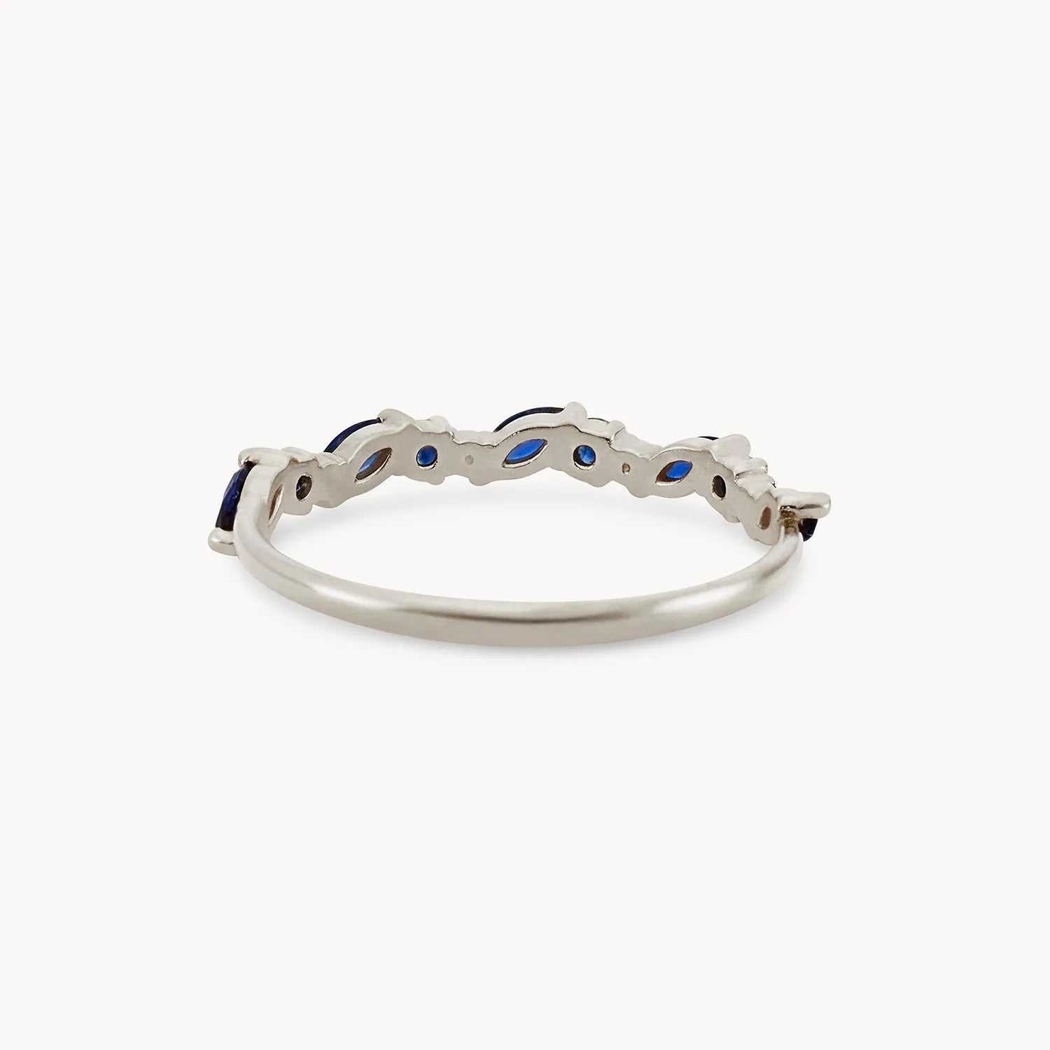 14K White Gold Reverie Band with Genuine Blue Sapphire - Elegant Stackable Ring for Women, Perfect for Weddings, Anniversaries & Everyday Wear