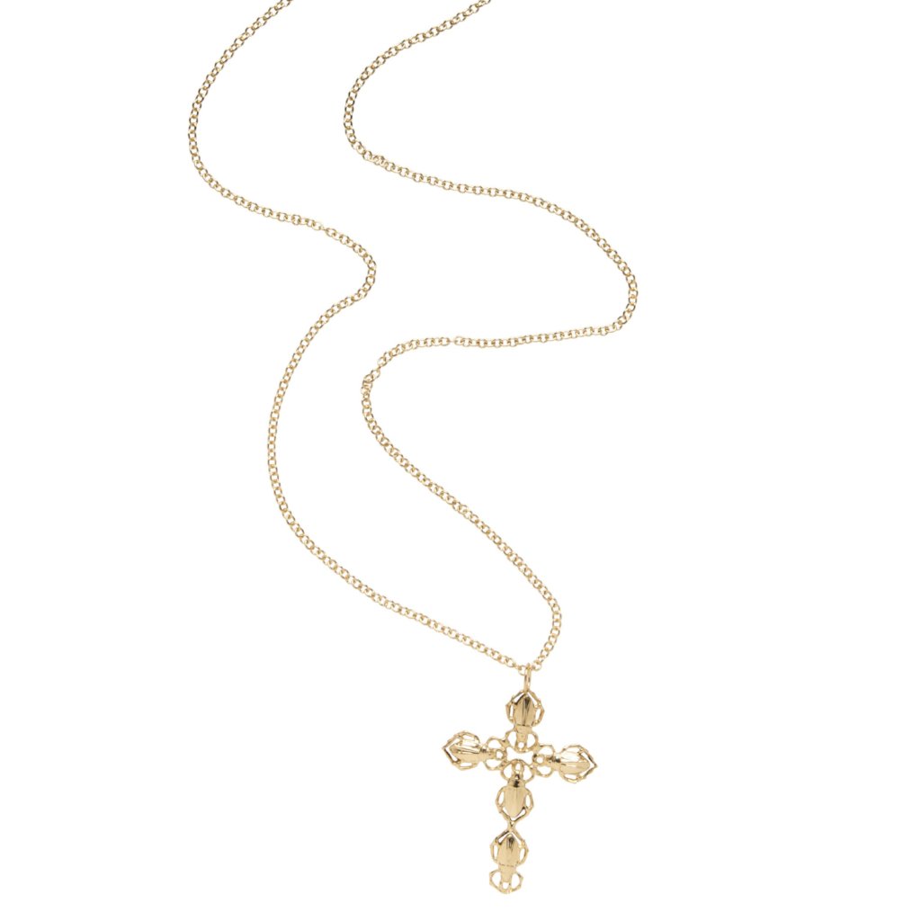 Goldbug Collection 14K Gold Cross Pendant Necklace for Women - Religious Jewelry Gift for Baptism, First Communion & Everyday Wear