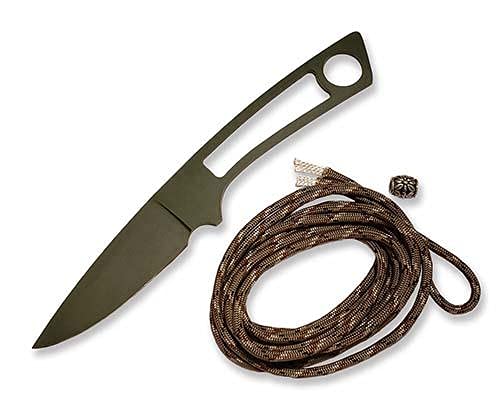 Pattern 41 Knife Kit with Green Paracord Wrap - 1095 High Carbon Steel Blade & DIY Paracord Handle for Knifemaking - Perfect for Outdoor Survival, Bushcraft, and Camping