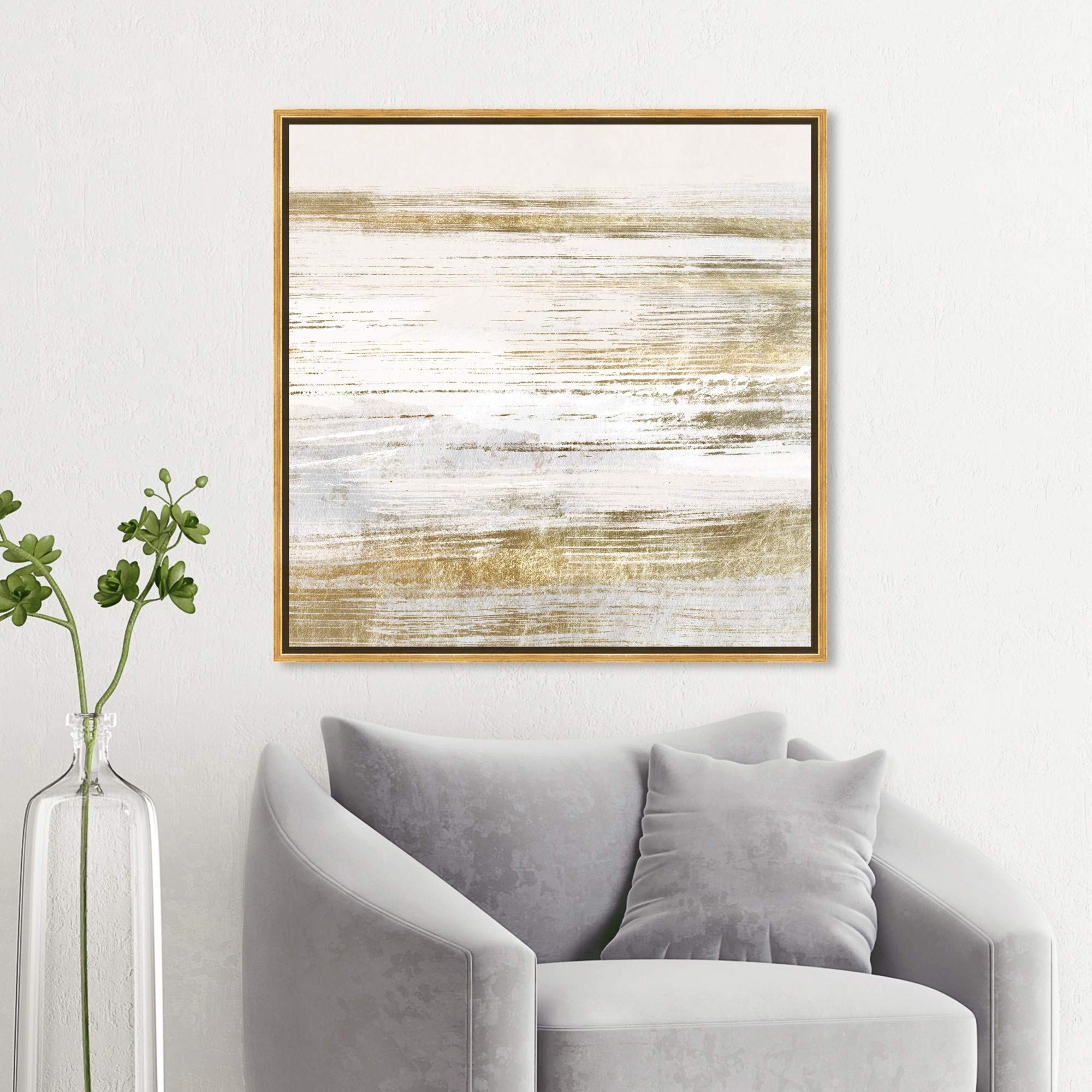 Abstract Wall Art Canvas Prints 'Blush Romance' by Oliver Gal - 30x30 Inch Gold Framed Painting for Modern Home & Office Décor | Perfect for Living Room, Bedroom or Workspace