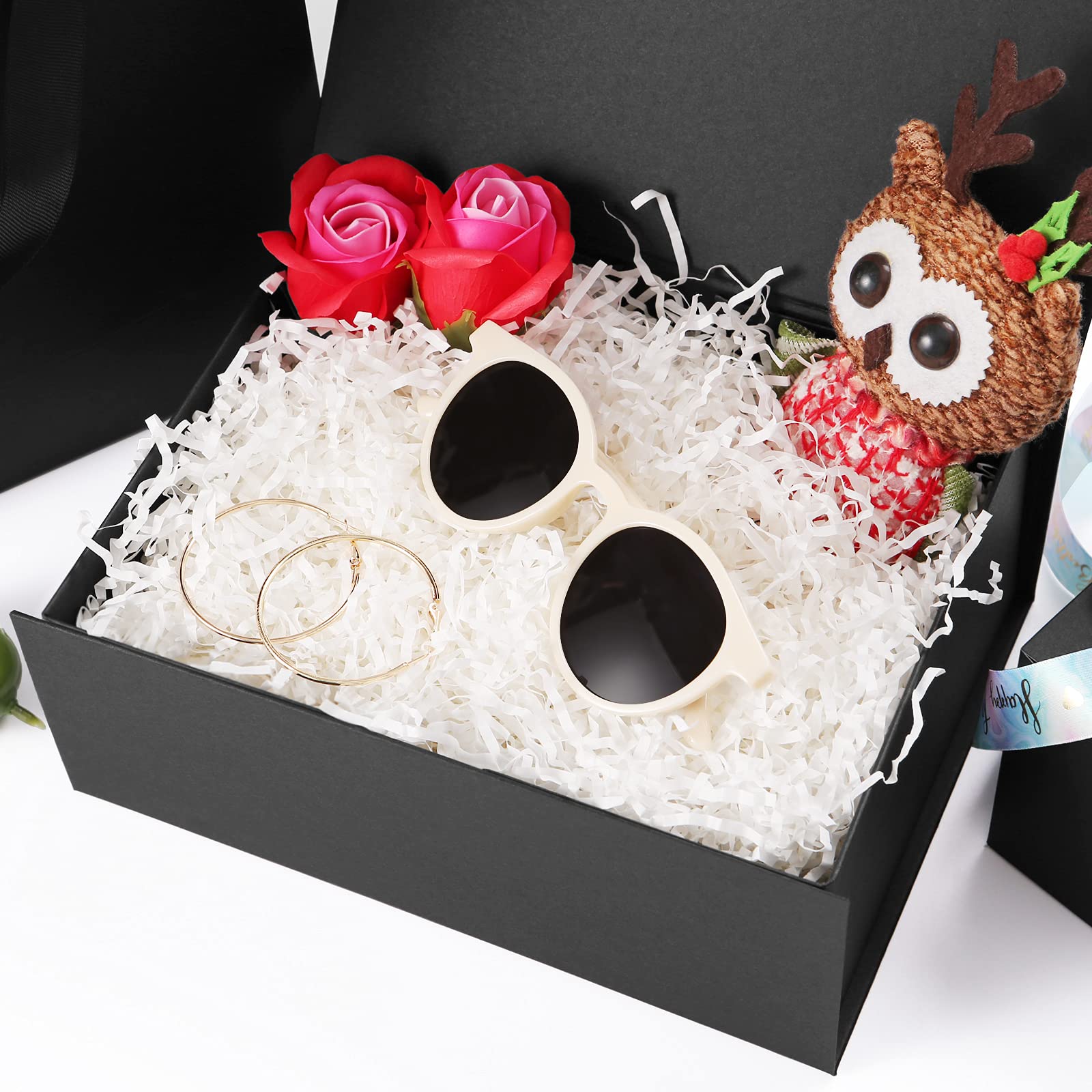 Elegant 9x6.5x3.8 Inch Black Gift Box with Magnetic Closure - Perfect for Groomsman Proposals, Mother's Day & Father's Day Gifts - Collapsible Storage Box for Jewelry, Watches & Keepsakes