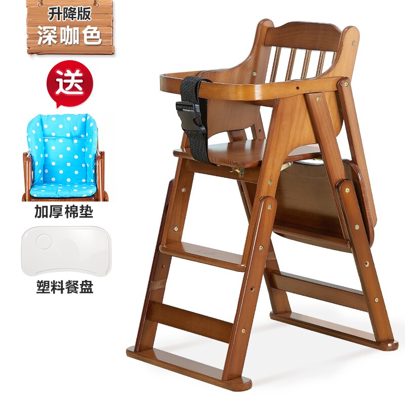 Wooden Baby High Chair - Adjustable Infant Feeding Chair for Safe & Comfortable Mealtime at Home or Restaurant