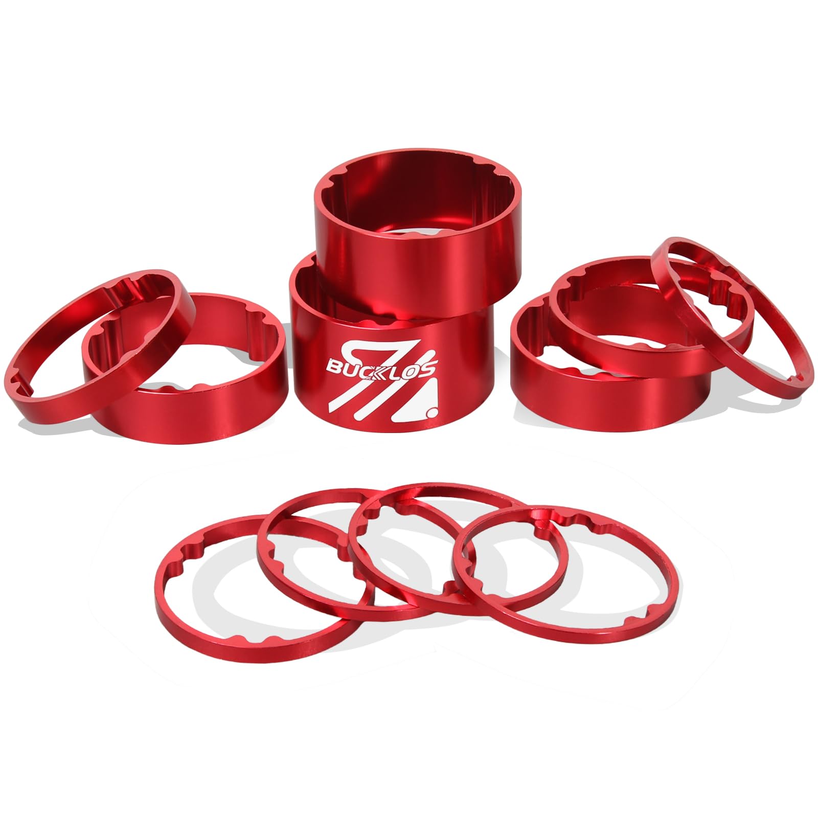 BUCKLOS 11PCS Aluminum Carbon Fiber Headset Spacer Kit (1-1/8