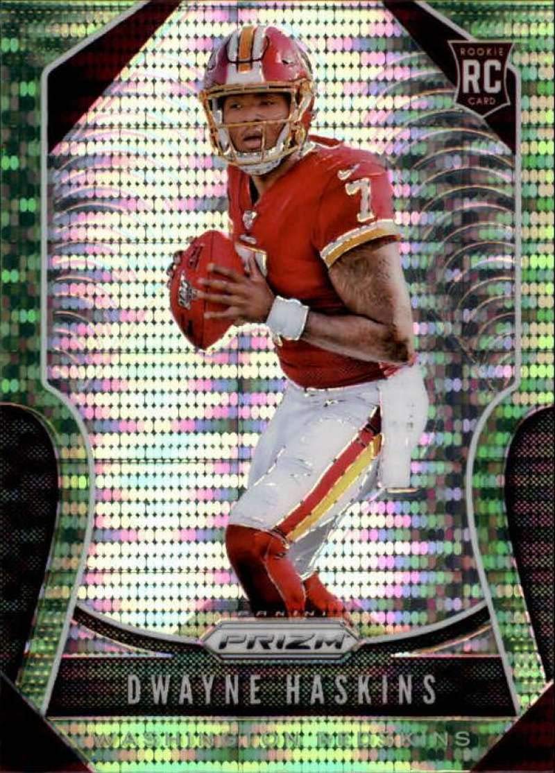 2019 Panini Prizm Neon Green #303 Dwayne Haskins Rookie NFL Football Trading Card - Washington Redskins Collectible for Sports Memorabilia & Card Game Enthusiasts