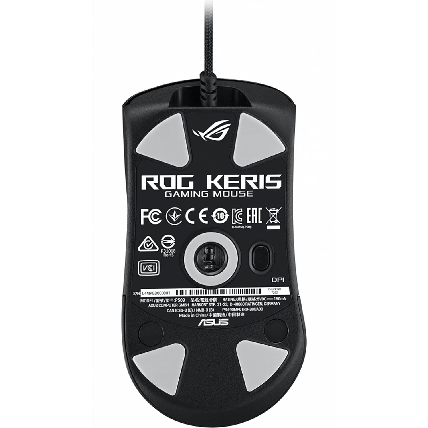 ASUS ROG Keris Ultra Lightweight Wired Gaming Mouse - 16,000 DPI Optical Sensor, Hot-Swappable Switches, PBT Buttons, Customizable Side Buttons | Perfect for FPS, MOBA & Esports Gaming