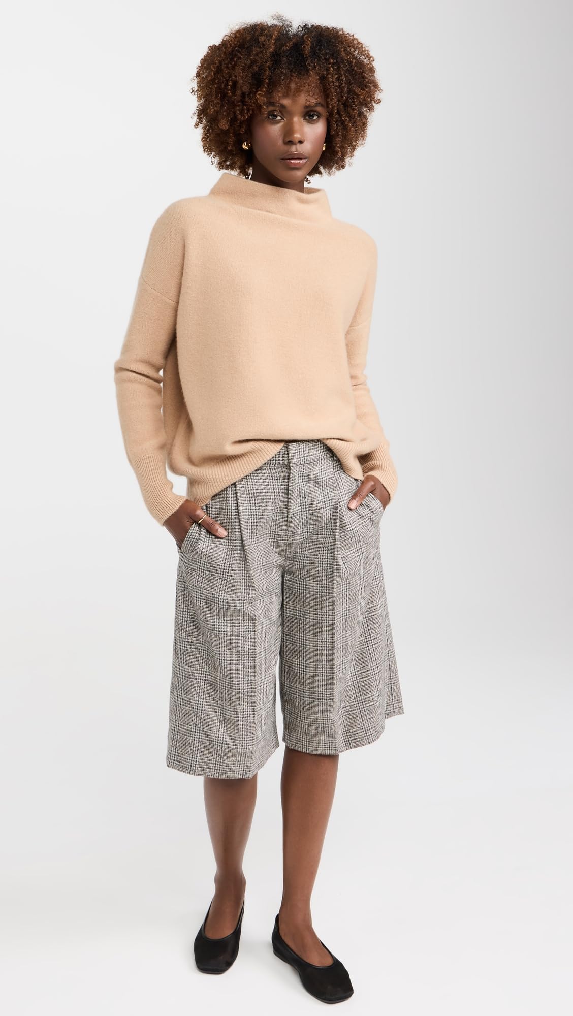 Vince Women's Boiled Wool Funnel Neck Pullover Sweater - Cozy Winter Knitwear for Casual Outfits & Office Wear