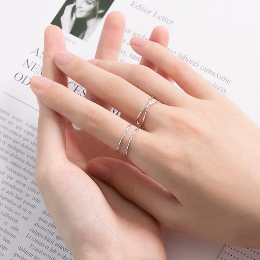 Honsny 11PCS Adjustable Stackable Rings for Women - Silver & Gold Knuckle Rings Set, Trendy Joint Finger Rings Pack for Teens & Women | Perfect for Daily Wear, Parties, Gifts & Fashion Accessories