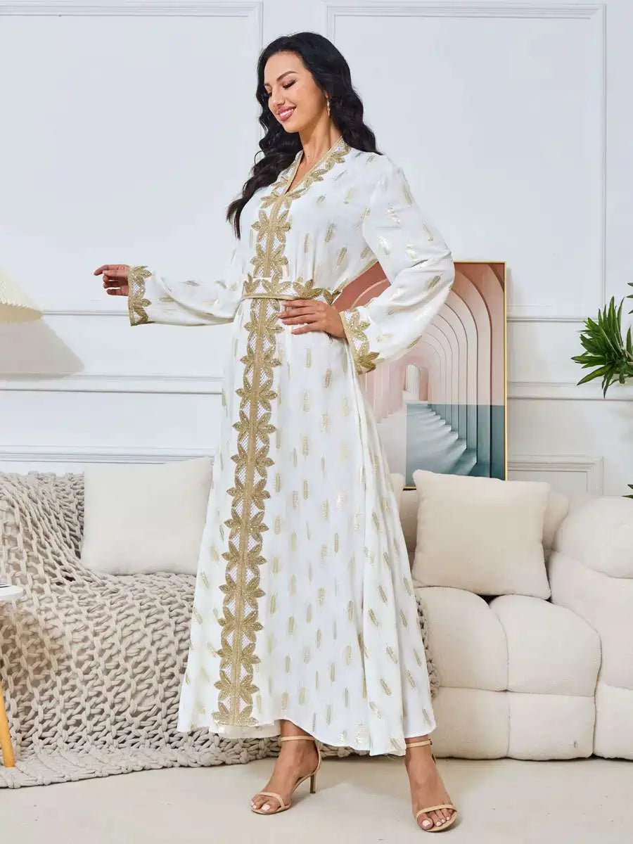 Elegant Bronzing Eid Caftan Kaftan Dress for Women - Perfect for Party, Wedding & Special Occasions | Style #25157 | Boho Chic Evening Gown for Festive Celebrations