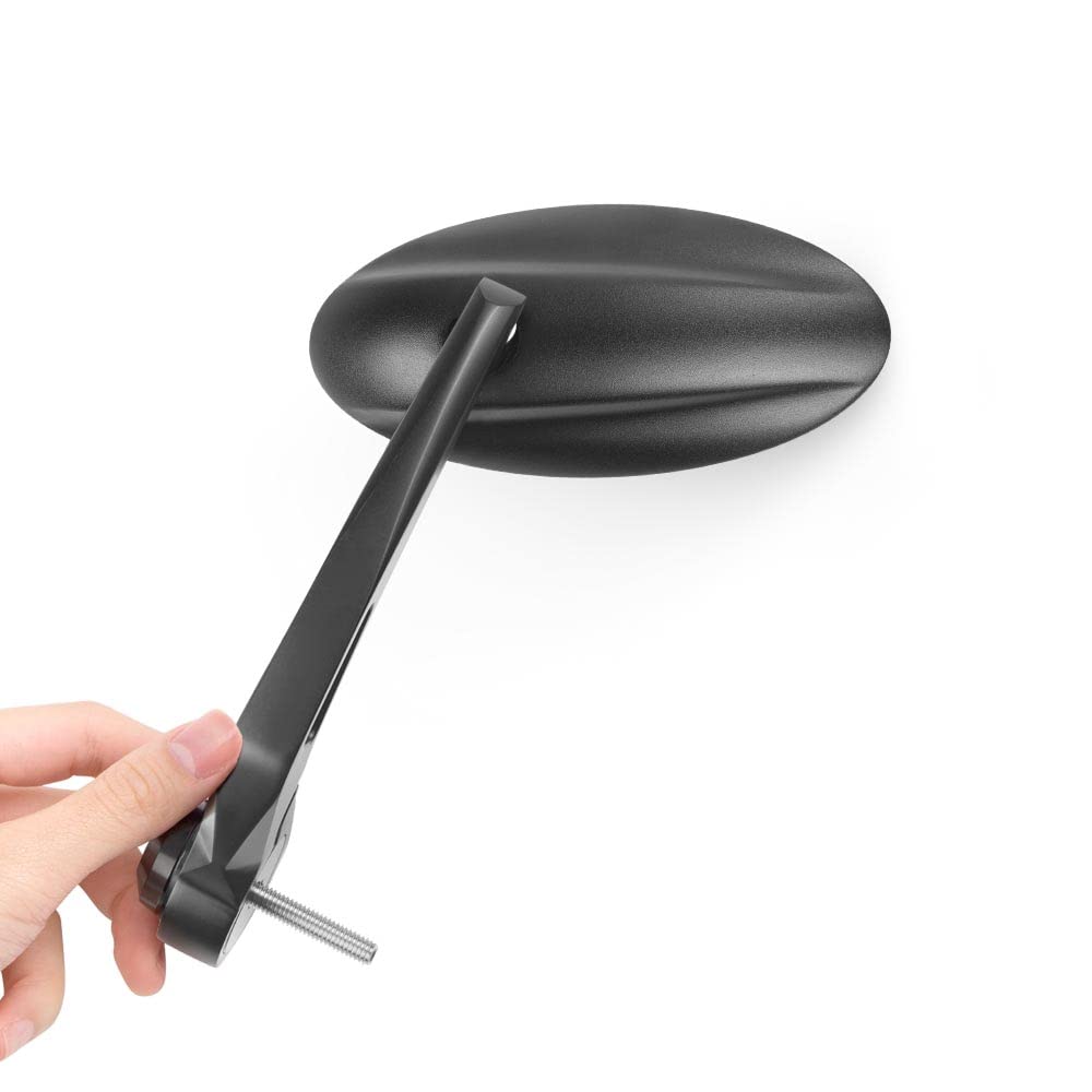 KiWAV Bar End Mirrors Ultra Black - Compatible with Triumph Air-Cooled Motorcycles - Durable Motorcycle Safety Mirrors for Better Rear View Visibility on Cruisers & Cafe Racers