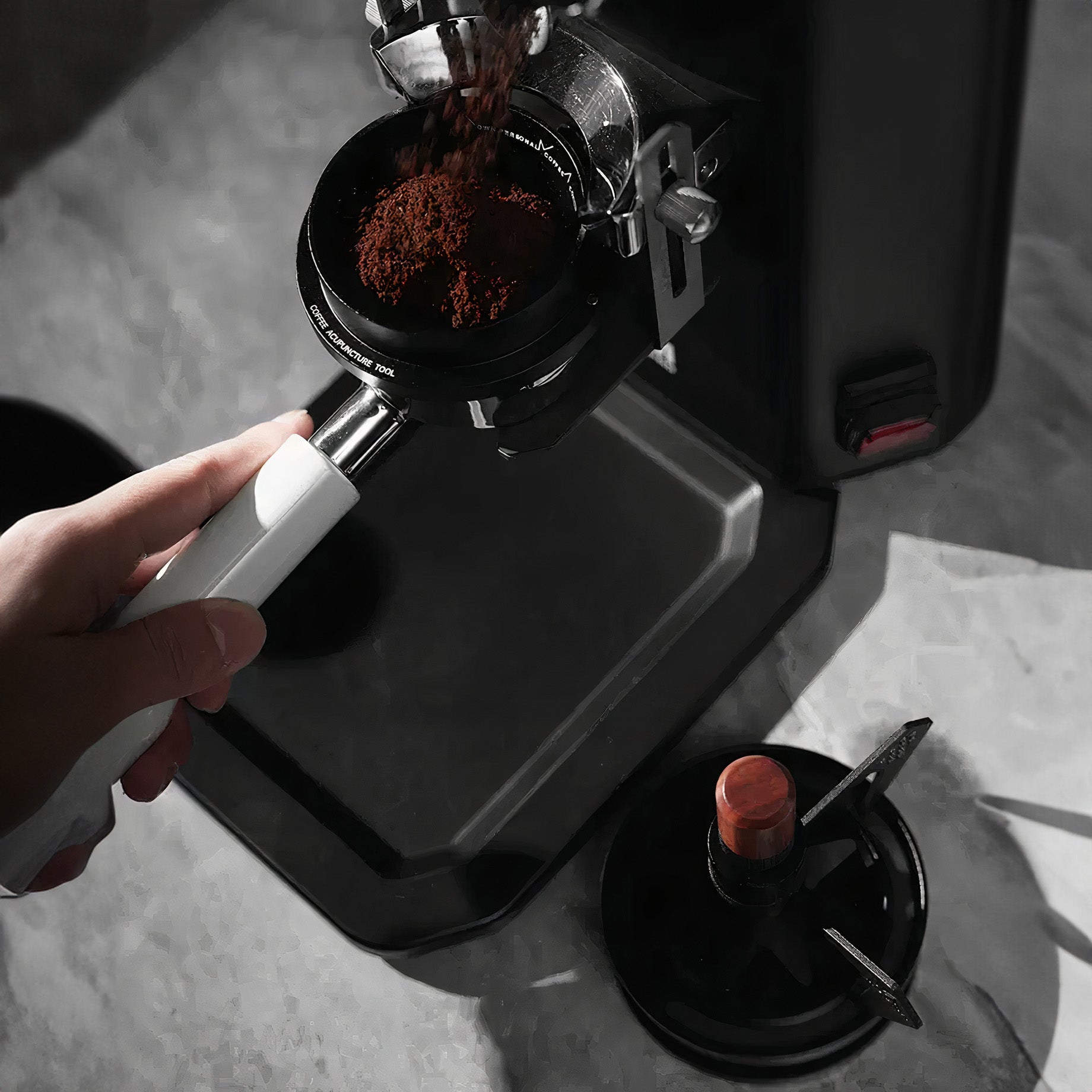 Premium Geared Spinning WDT Tool for Espresso - Professional Coffee Grounds Distributor & Leveler for Baristas & Home Brewing - Perfect for Espresso Machine Preparation & Latte Art