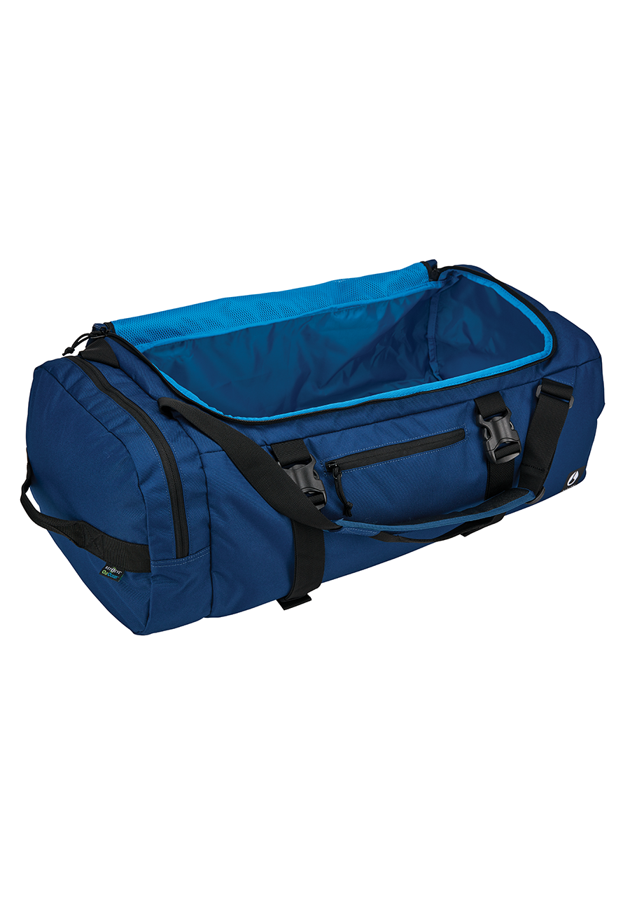 Escape 60L Duffle Bag - Waterproof Travel Duffel with Shoulder Strap - Navy & Black - Perfect for Gym, Camping, Hiking and Weekend Getaways