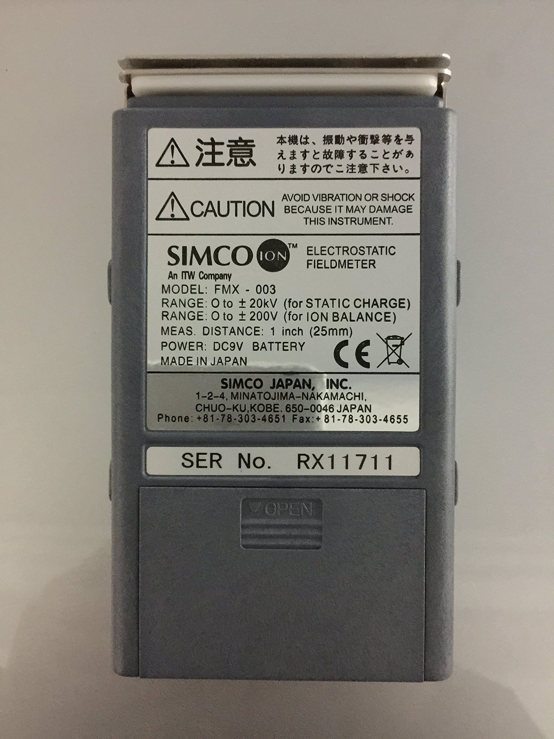 FMX-003 Handheld Electrostatic Field Meter - Digital Static Charge Tester by SIMCO | Portable Static Electricity Detector for Industrial, Laboratory & Cleanroom Use