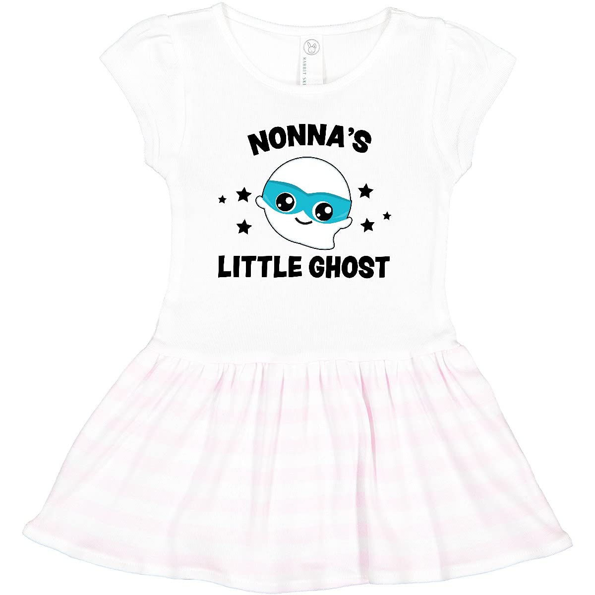 Inktastic Cute Nonna's Little Ghost with Stars Toddler Dress - Adorable Halloween Outfit for Baby Girls, Perfect for Trick-or-Treating & Photo Shoots
