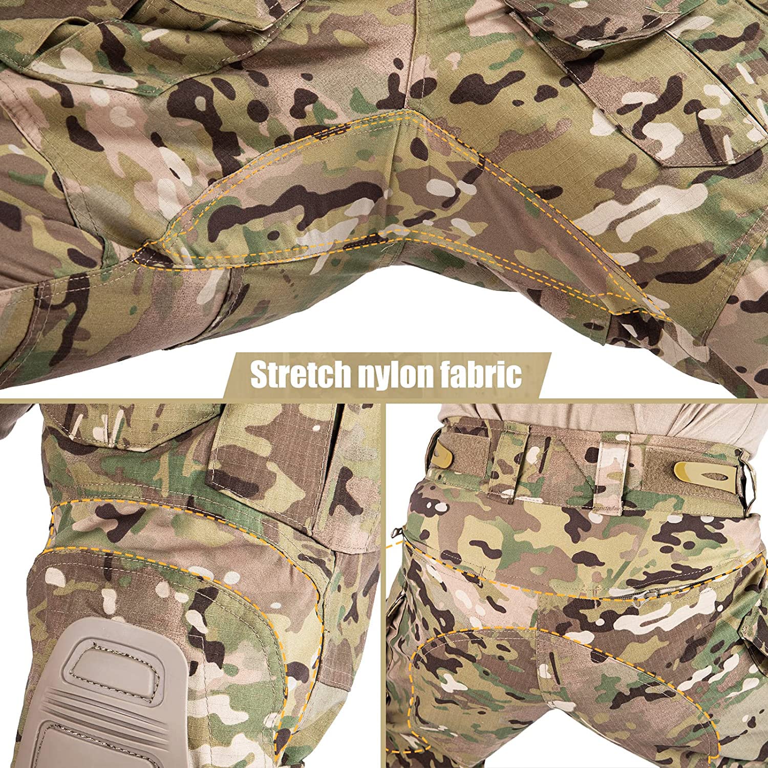 G3 Combat Pants with Knee Pads - Tactical Military Trousers for Men | Durable Rip-Stop Hunting Camo Pants | Perfect for Airsoft, Outdoor Adventures & Tactical Missions