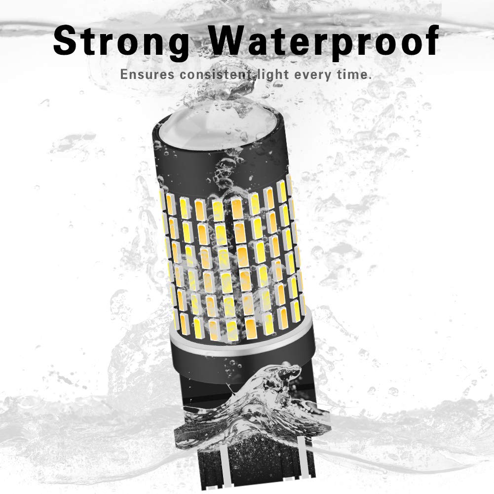 3157 3157A LED Turn Signal Bulbs - CANBUS Ready with Resistors, Dual Color White/Amber, Super Bright 1600LM, Switchback Function - Compatible with 3156 4157 DRL Daytime Running Lights - 3014 120SMD 6500K (Pack of 2) - Perfect for Cars, Trucks, SUVs and Motorcycles - Upgrade Your Vehicle's Safety and Style