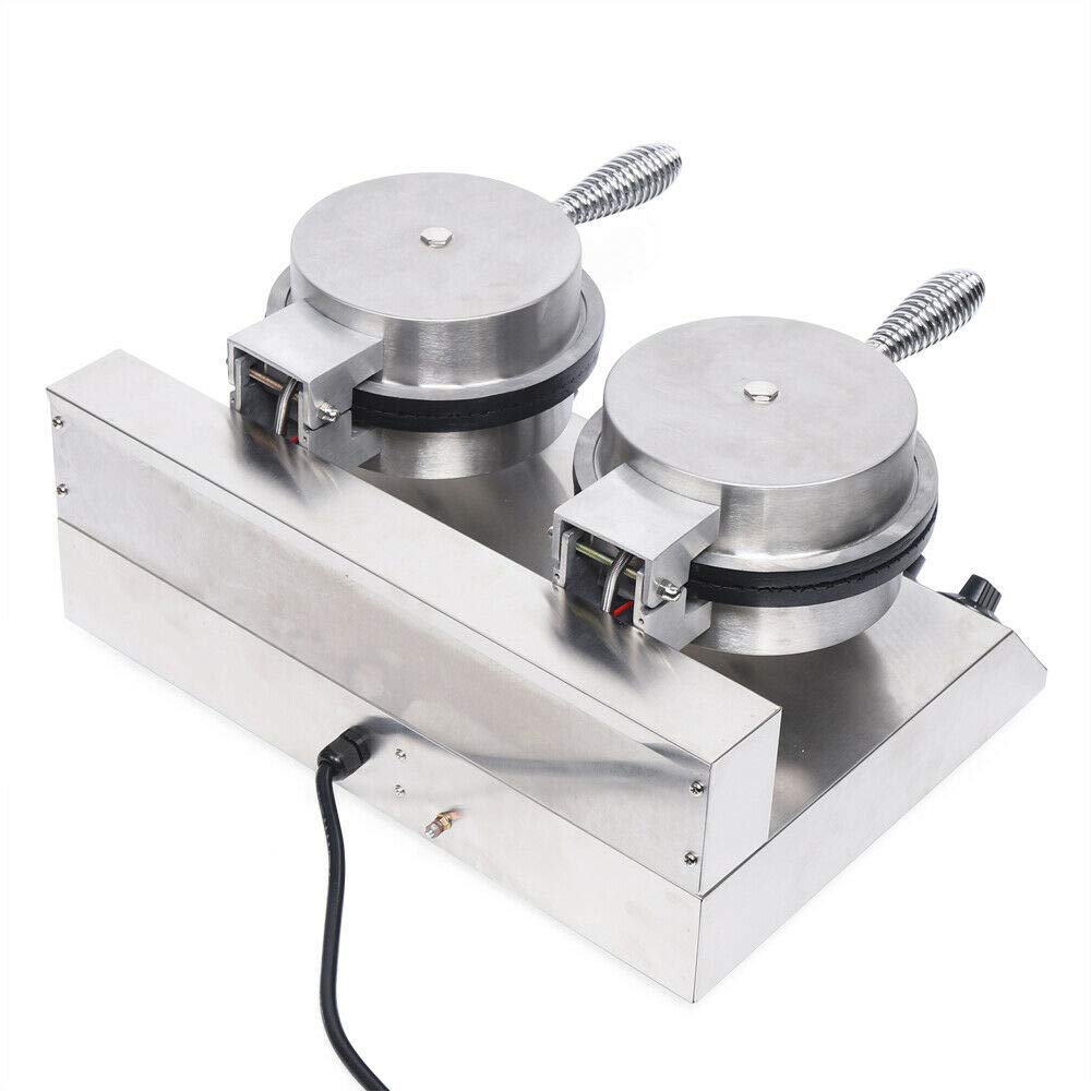 Electric Ice Cream Waffle Cone Maker Machine - Commercial & Home Use, 110V Nonstick Stainless Steel Waffle Cone Roll Maker - Perfect for Ice Cream Shops, Bakeries, and Home Dessert Making