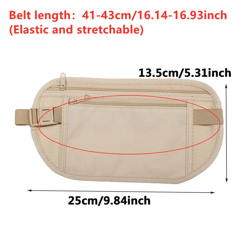Sport Running Waist Bag - Invisible Travel Waist Pack with Hidden Security Wallet for Passport & Money - Perfect for Jogging, Hiking & Air Travel