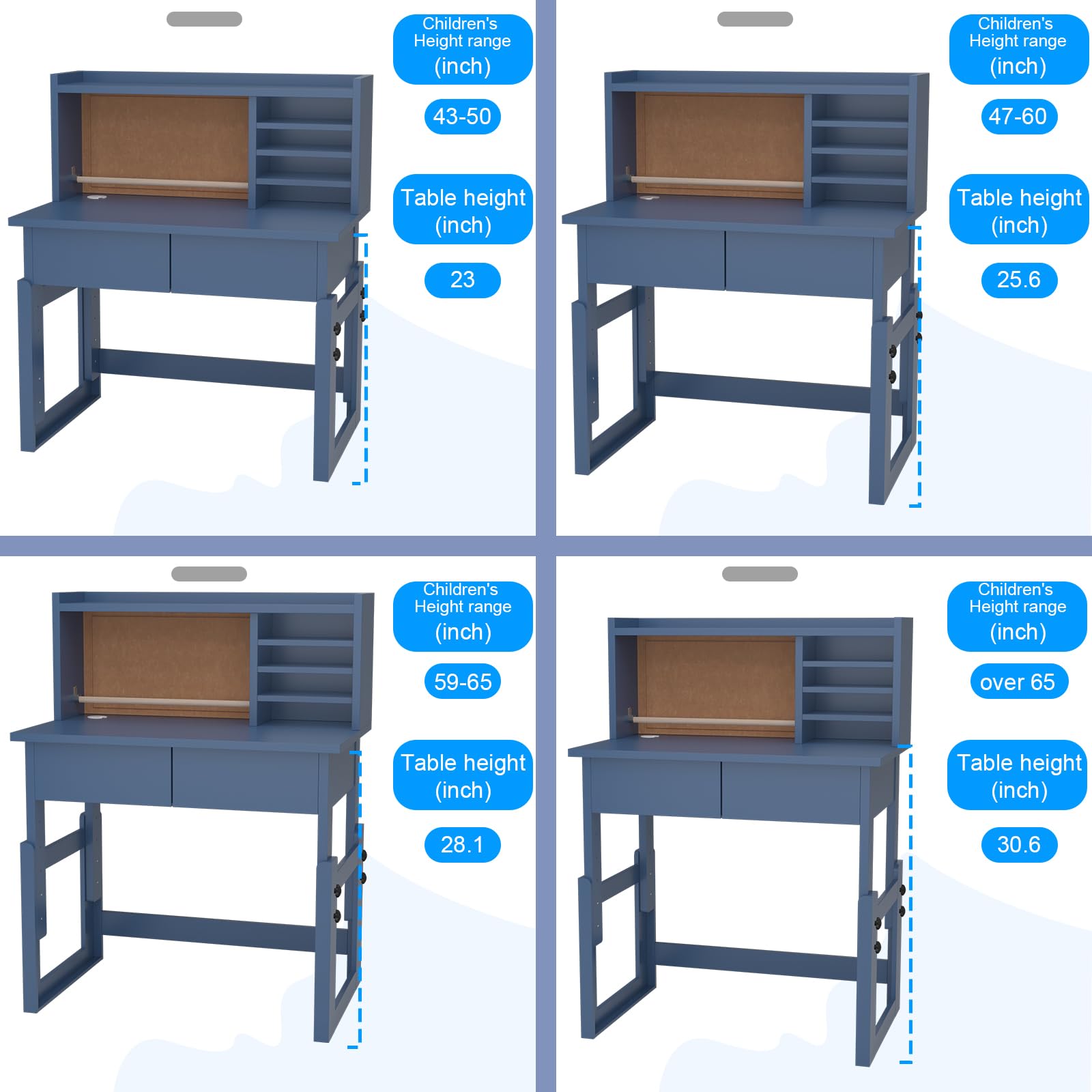 Adjustable Kids Desk & Chair Set for 5-18 Years - Study & Art Table with Storage for Home Learning