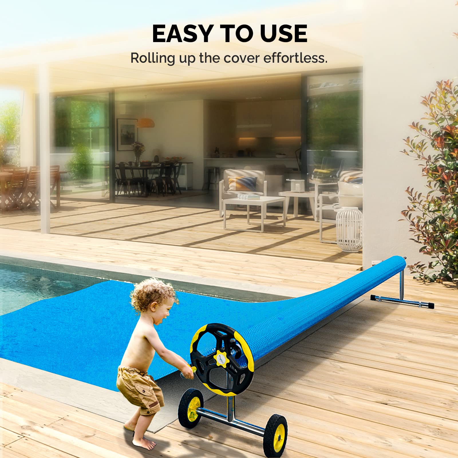 VINGLI 18-Foot Aluminum Pool Cover Reel Set for Inground Swimming Pools | Heavy-Duty Solar Cover Roller System | Easy Installation & Durable Design | Perfect for Backyard Pool Maintenance & Winter Protection