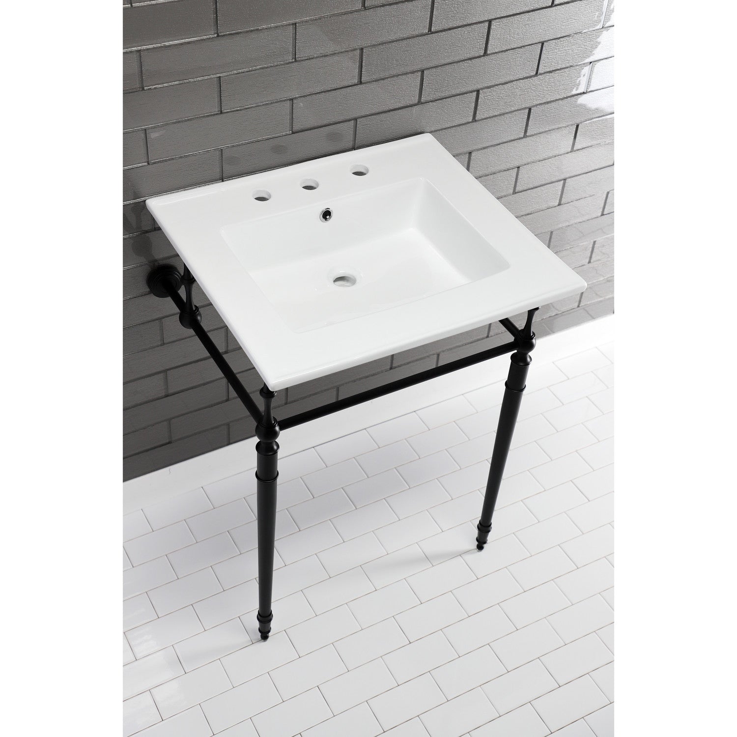 Continental 25x22 Inch White Ceramic Bathroom Vanity Top with 3-Hole Integrated Basin - Perfect for Modern Bathroom Renovations & Powder Room Upgrades