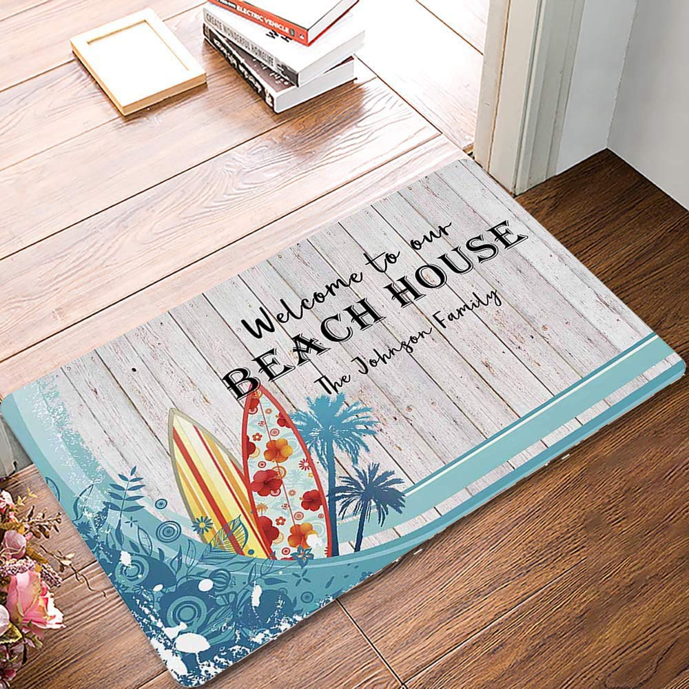 Custom Family Name Doormat - Personalized Welcome Mat for Indoor & Outdoor Use - Non-Slip 24x16 Inch Door Mat Rug - Perfect for Home Entryway, Porch, and Travel - Artsadd