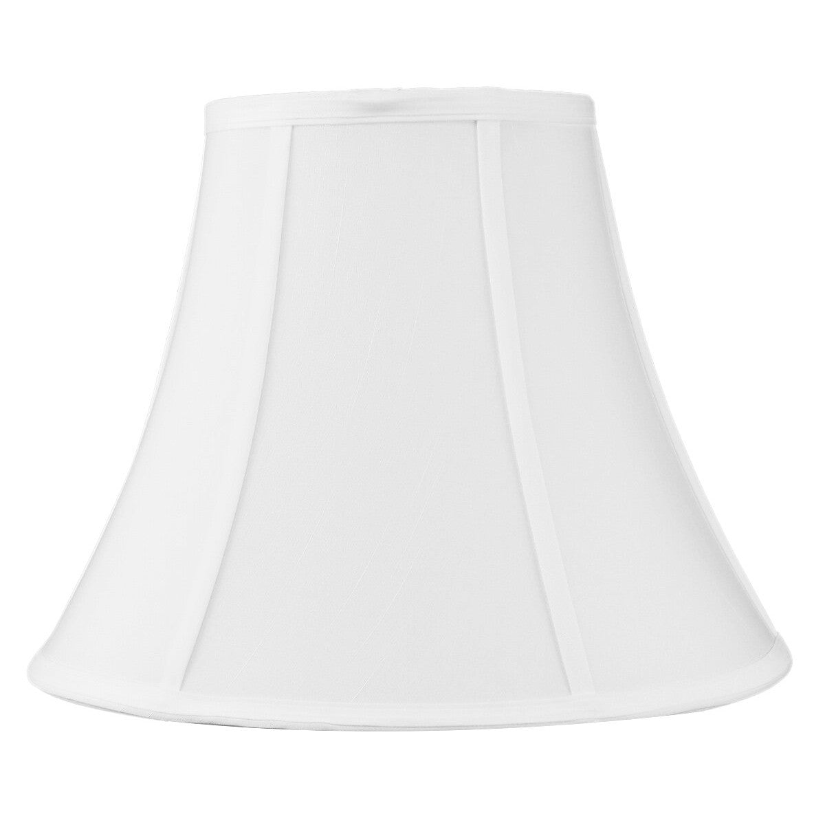 14W x 11H White Bell Shantung Lampshade with SLIP UNO Fitter - Elegant Lighting for Bedroom, Living Room & Home Decor