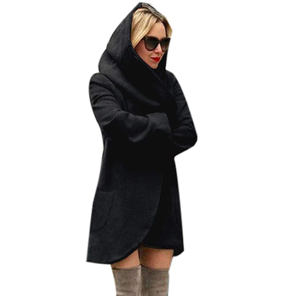 Women's Wool Hooded Jacket - Lightweight Loose Casual Coat with Hood for Ladies | Perfect for Fall & Winter Outerwear, Daily Streetwear & Office Fashion