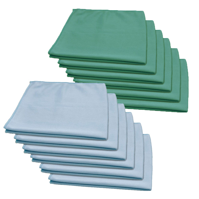 Premium Glass & Mirror Microfiber Cleaning Cloth (16x16 Inches, 290GSM, 6-Pack) – Streak-Free for Windows, Screens, Eyeglasses & Household Surfaces