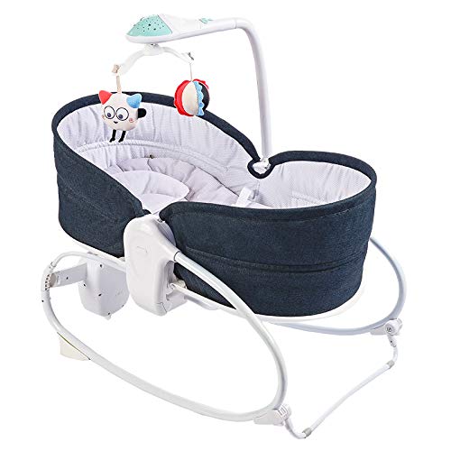 3-in-1 Baby Bouncer with Soothing Vibration & 3-Speed Adjustment - Convertible Sit to Lie Down Rocking Chair for Newborns, Infants, Boys & Girls - Perfect for Nursery, Playtime & Soothing Fussy Babies