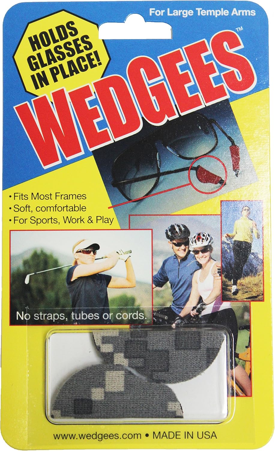 Wedgees Camo Eyeglass Retainers - Anti-Slip Eyewear Straps for Sports, Reading & Outdoor Activities | Secure Fit for Glasses & Sunglasses