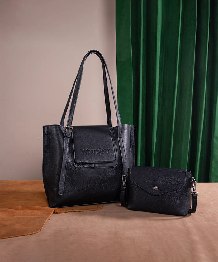 Wrangler Flap Shoulder Bag Set for Women & Men - Durable Crossbody Purse with Adjustable Strap - Perfect for Travel, Work & Everyday Use