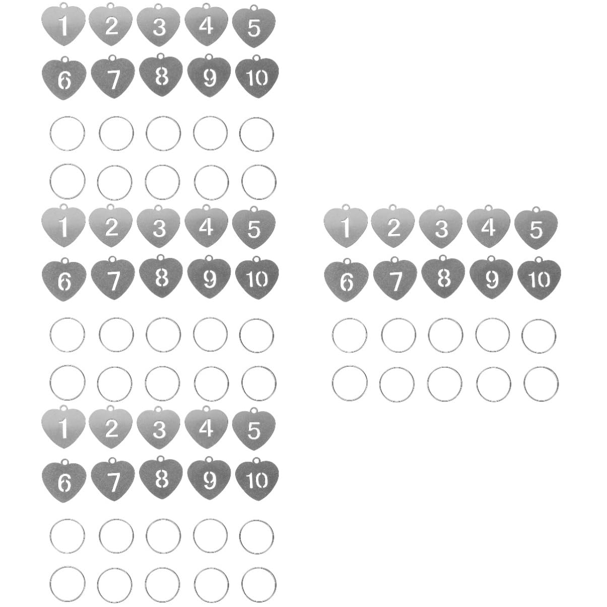 40 Pcs Heart-Shaped Number Key Tags - Durable Titanium Steel Key Identifier ID Tags for Home, Office & Luggage Organization (SHERCHPRY)