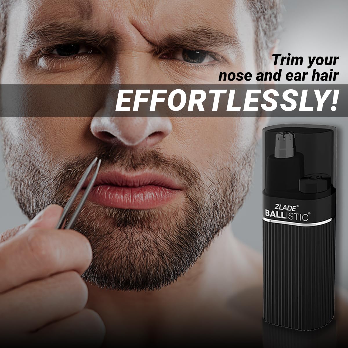 ZLADE Ballistic Turbo 3.0 Full Body & Facial Hair Trimmer Kit - Waterproof Electric Grooming Set for Men with Nose Ear Trimmer - Perfect for Travel, Gym & Home Use