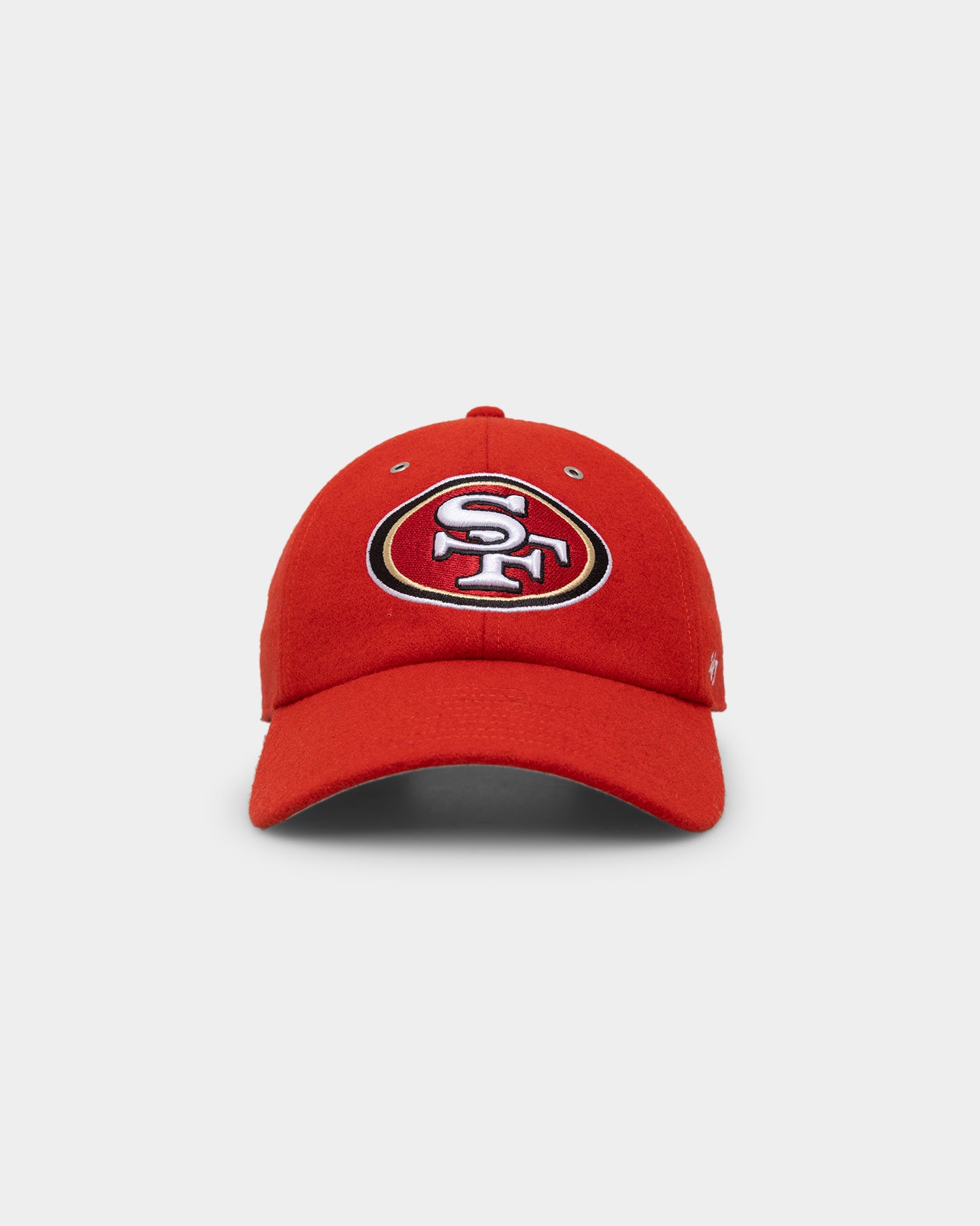 47 Brand San Francisco 49ers Wooly '47 Clean Up Strapback Red Adjustable Hat for Men - Perfect for NFL Games, Tailgating & Casual Wear