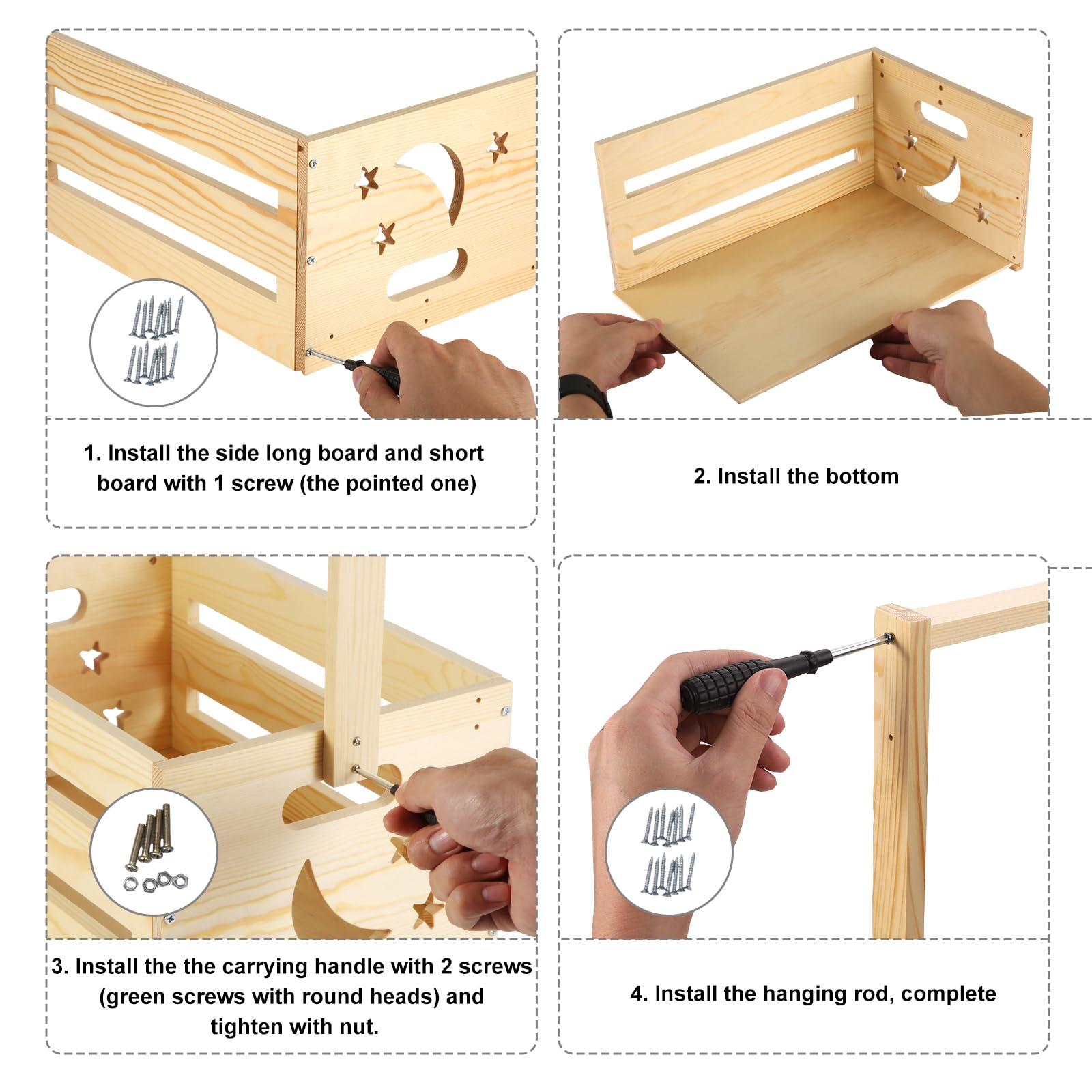 Wooden Baby Shower Wardrobe & Storage Basket - Stylish Nursery Closet Organizer for Newborn Essentials | Perfect Baby Shower Gift & Nursery Storage Solution for New Parents
