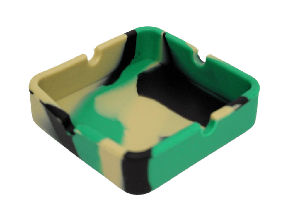 3.2 Inch Square Silicone Ashtray - 6 Pack Multi Color Set for Indoor & Outdoor Use - Perfect for Patio, Poolside, Camping and Beach Parties