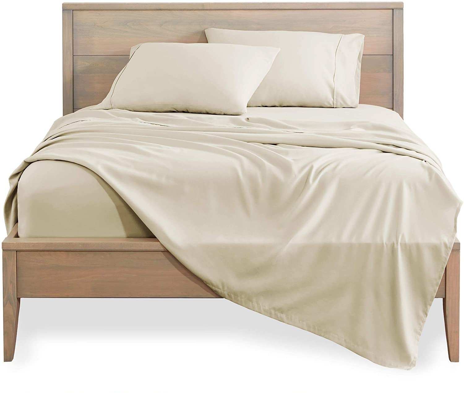 Premium 100% Tencel Eucalyptus Lyocell Full Size Bed Sheets 4-Piece Set - Silky Soft, Breathable & Moisture-Wicking - Temperature Regulating Percale Weave with 16