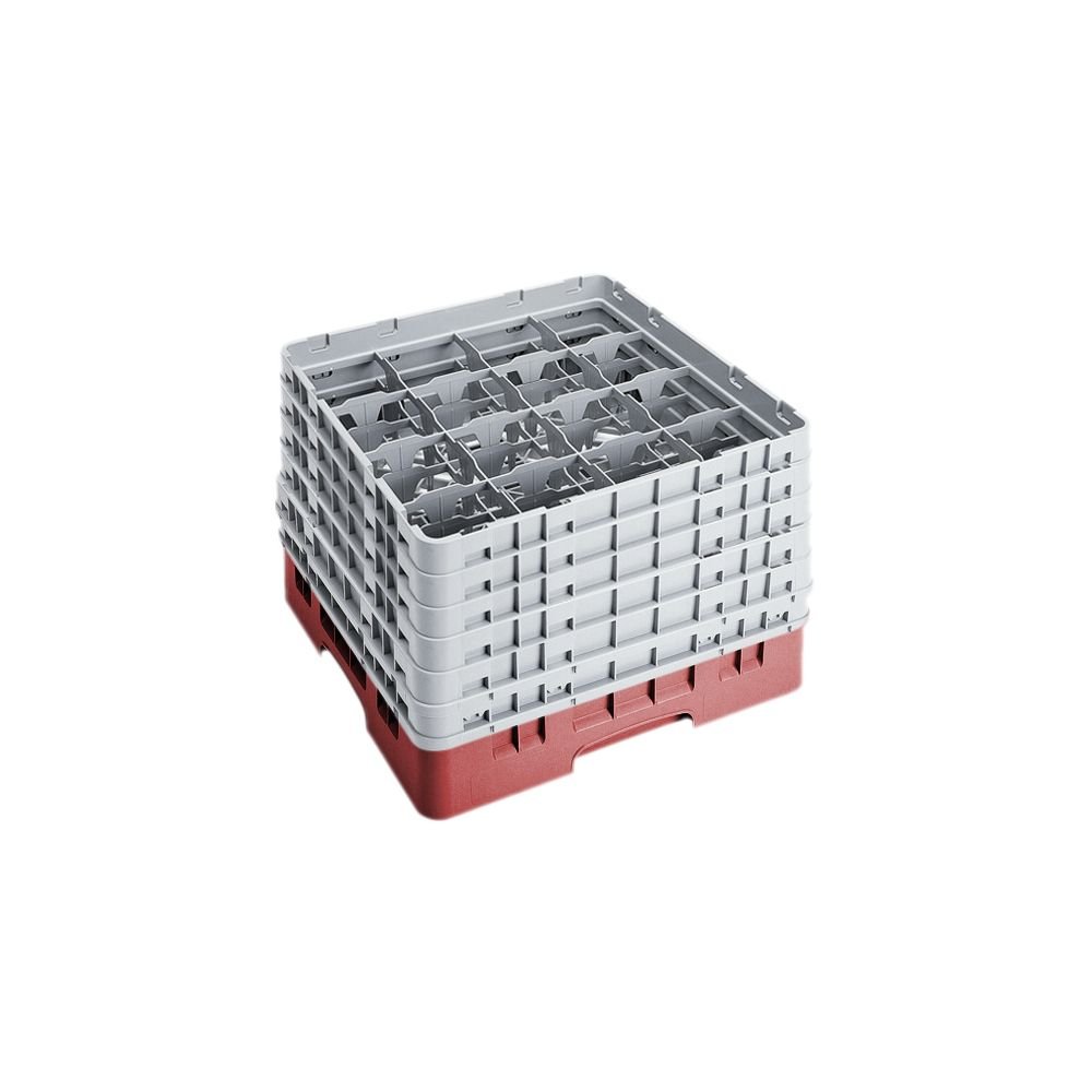 Cambro 16S1114-416 Footed Glazing Pan with 6 Optical Studs - 500 x 500 x 349mm (Max 298mm) - 16 Cranberry - Perfect for Commercial Kitchens, Bakeries & Food Service Display