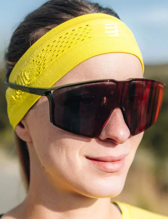 Compressport Unisex Thin Headband On/Off - Sweat-Wicking Sports Headband for Running, Cycling & Workouts - Green Sheen