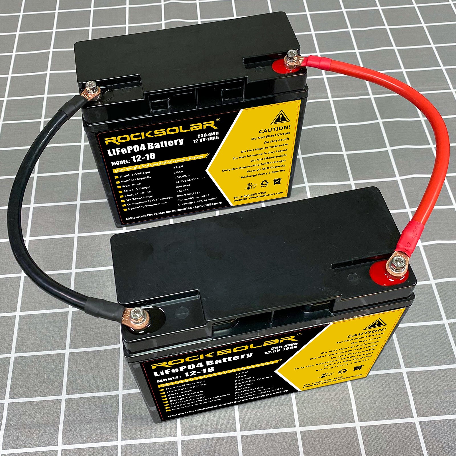 Rocksolar 12 Inch 3AWG Battery Interconnect Cable Set - Heavy Duty Copper Cables for Solar Power Systems, RVs, Boats & Off-Grid Applications
