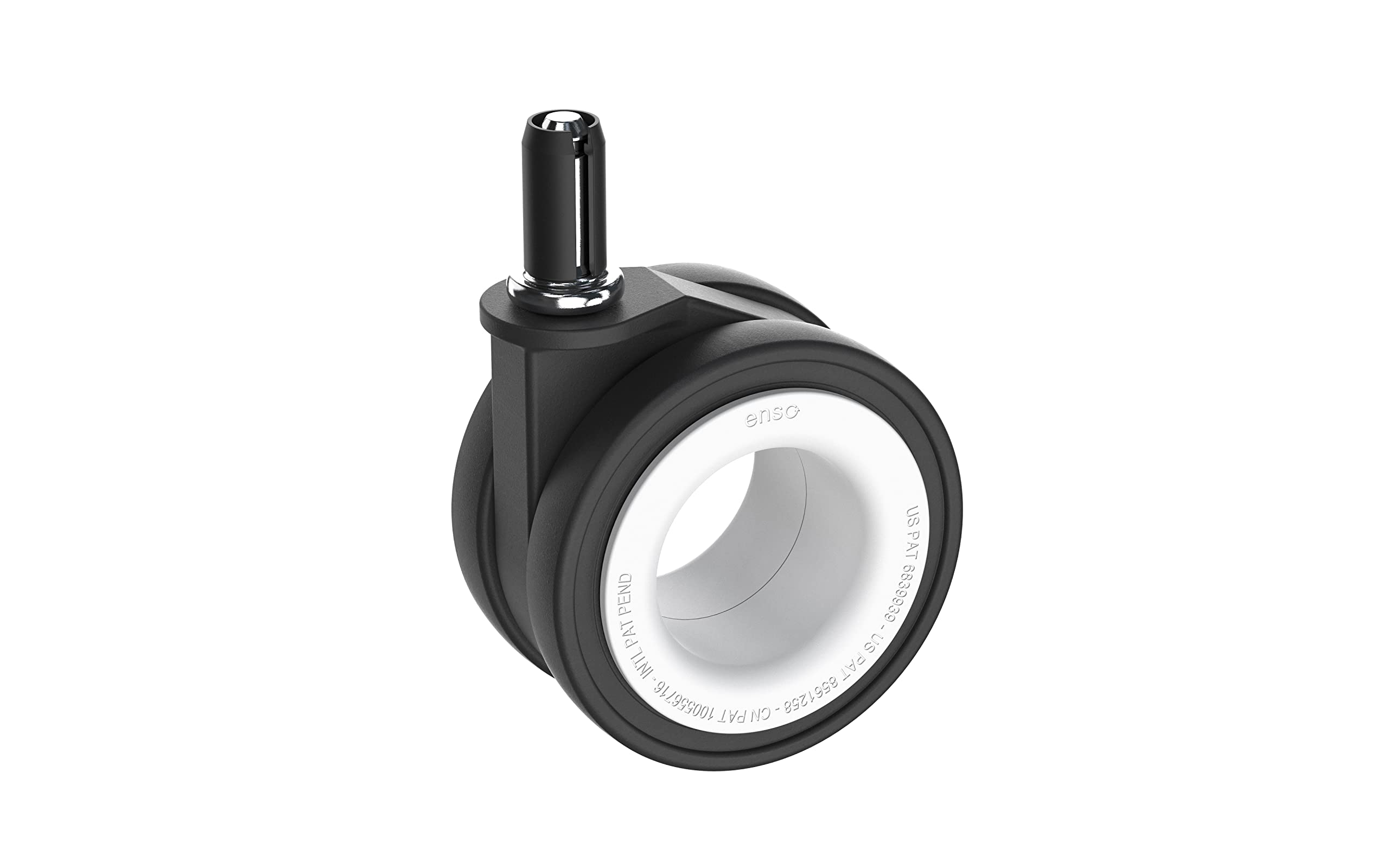 Enso Motion Office Chair Replacement Caster Wheels - 70mm Okina Mu Series - Set of 5 White Wheels for Smooth Rolling on Hardwood Floors & Carpets - Perfect for Home Office, Conference Rooms & Workspaces