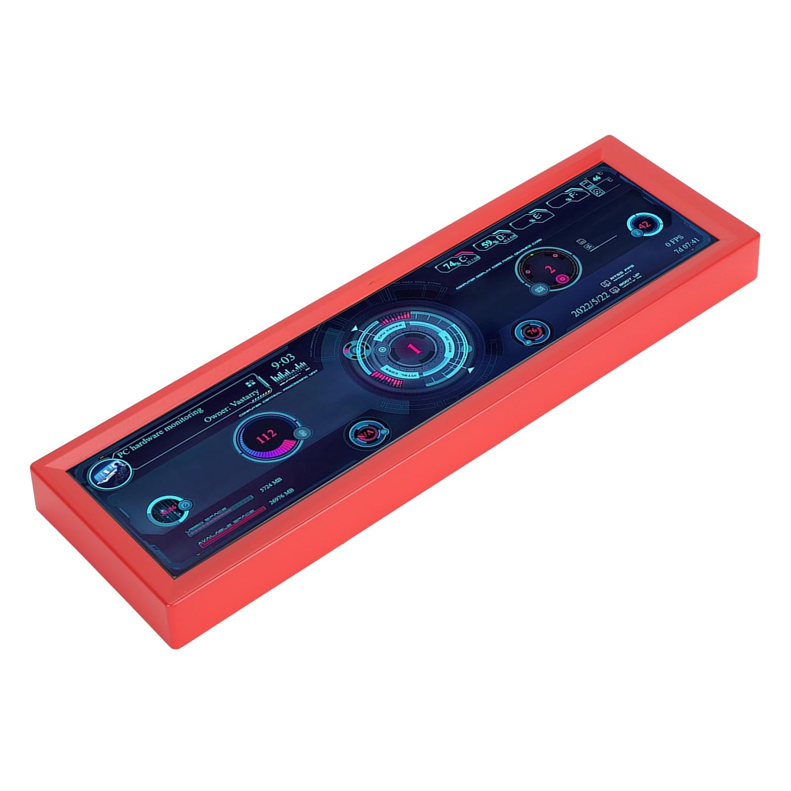 Elprico 8.8 Inch PC Temperature Monitor - IPS 1920x480 USB Mini Display with AIDA64 Support for CPU, RAM & ARGB Data Tracking - Perfect for Gaming Rigs, Workstations & PC Build Monitoring