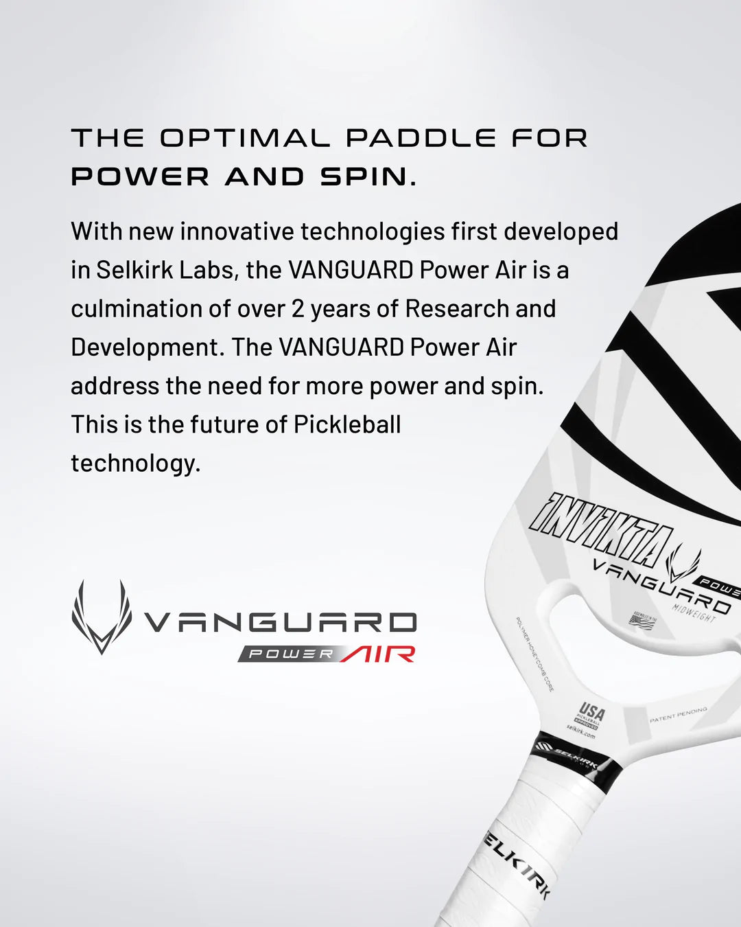 Selkirk Vanguard Power Air S2 Pickleball Paddle - Lightweight Carbon Fiber Paddle for Competitive Play | Perfect for Indoor & Outdoor Pickleball Games