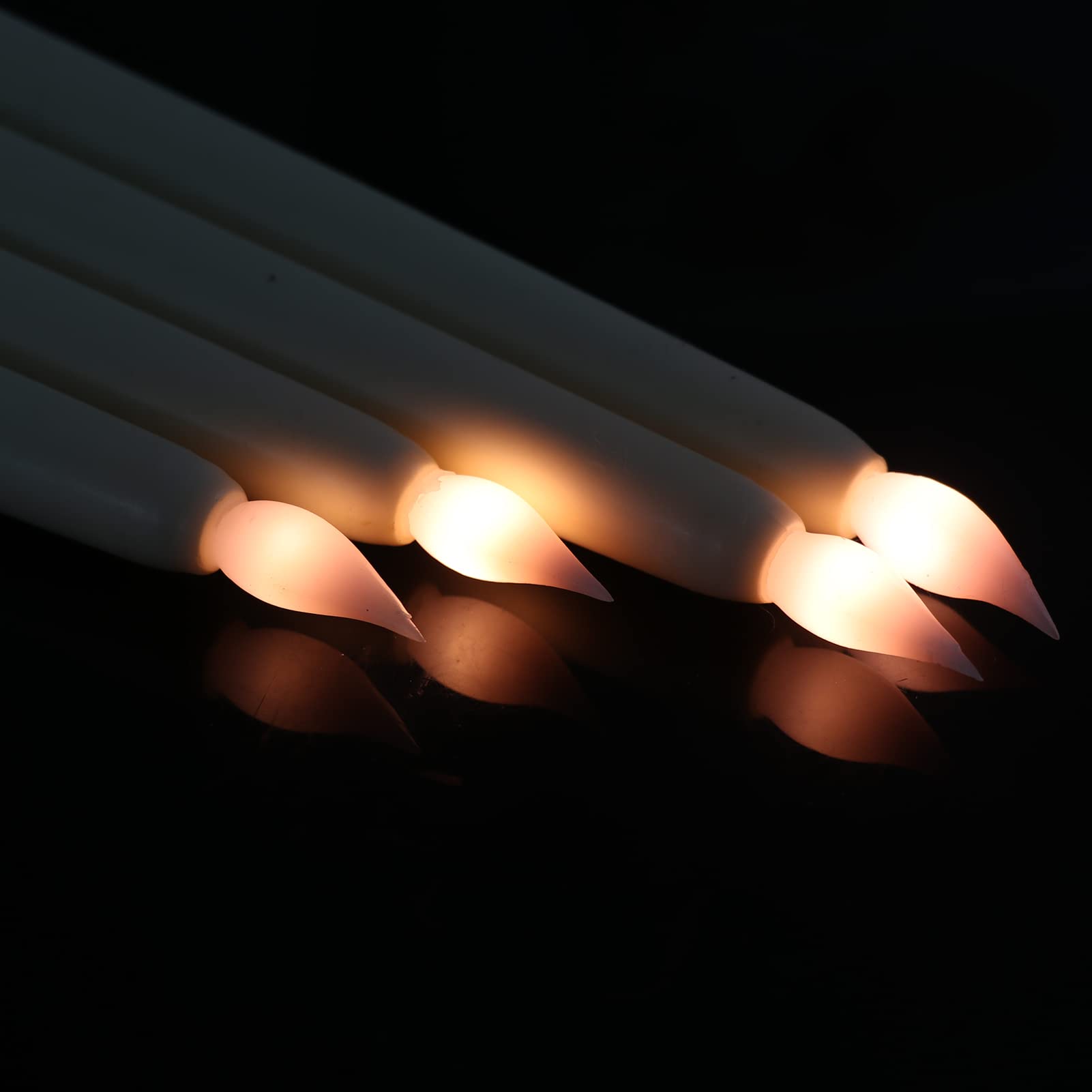 DRomance 6 Pack Flameless LED Taper Candles - Battery Operated with Remote & Timer, Real Wax Ivory Candlesticks (0.78